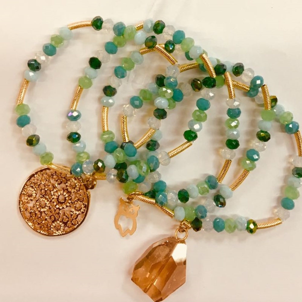 Women's Bracelets, Gold Plated in 14 K Green. NEW!